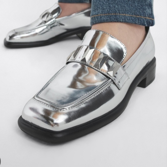 Rag & Bone Maxwell Metallic Studded Loafers Size 40 / 10 - Picture 2 of 9